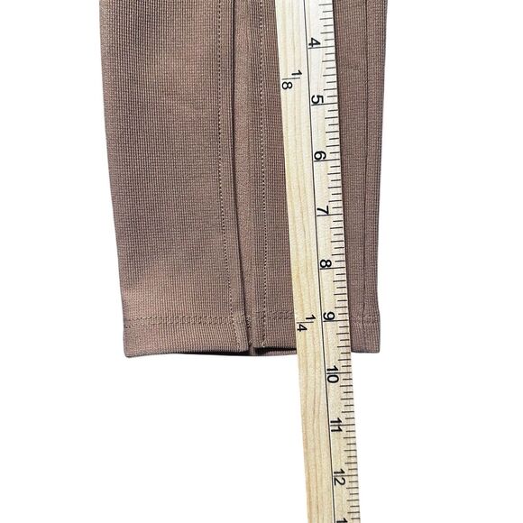 Zara Pants Women XS Brown High Rise Slim Fit Dress Slit Hem Trousers - Picture 10 of 10